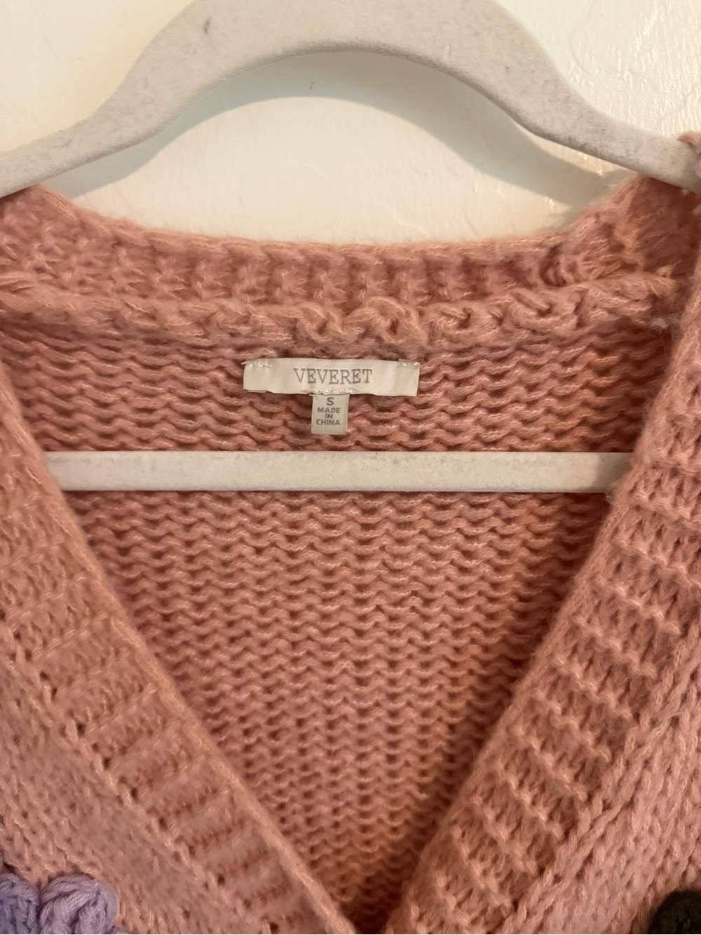 Vervet Floral Appliqué Knit Cardigan - Picture 4 of 5